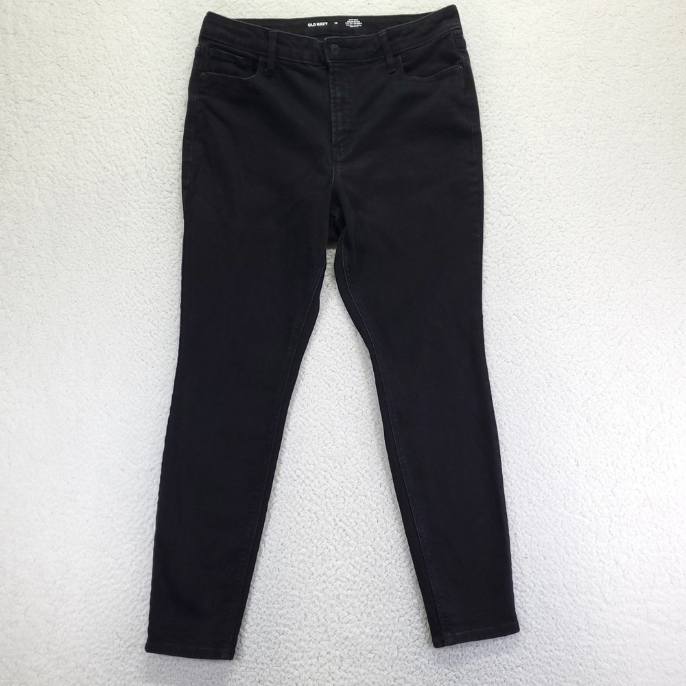Old Navy Rockstar Super Skinny High Rise Black Jeans‎ Womens 14 Secret Smooth